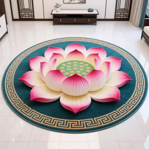 Tapis chinois à motif de lotus pour salon, usage domestique, position assise à genoux, salle bouddhiste, méditation, temple, tapis de sol sur le thème du lotus - Product Image 1