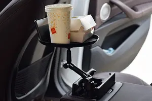 유니버설 자동차 컵 홀더 먹고 음료 트레이 테이블 조절 360 회전 팔 전화 홀더 맞는 모든 자동차 식품 트레이