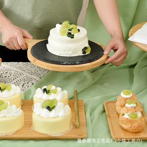 Support à dessert en bois à plusieurs niveaux, plateau à gâteau pour mariage, fête, hôtel, usage domestique, rectangle, couleur unie - Product Image 3