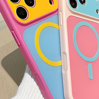 Coque magnétique de luxe bicolore effet bonbon pour iPhone 18 Pro Max, 18 Pro, 17 Pro Max, 17 Pro, 16, 15, 14 – Housse arrière magnétique