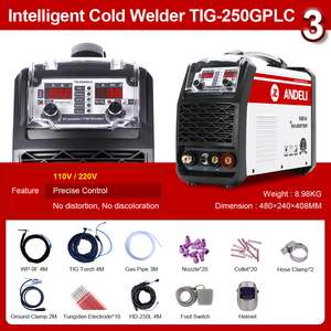 <span class=keywords><strong>ANDELI</strong></span> 250A <span class=keywords><strong>TIG</strong></span>-250GPLC <span class=keywords><strong>TIG</strong></span>/FROID/PULSE/CLEAN/SMART/Au-Ag Machine à souder à froid Bijoux Multifonctionnel <span class=keywords><strong>TIG</strong></span> - Product Image 6