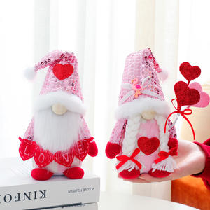 1 pièce Poupée sans visage moderne Saint-Valentin - Jouet en peluche de coton scintillant pour l'amour transfrontalier (11x20cm) pour la décoration de festivals romantiques - Product Image 1