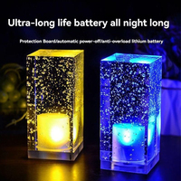 Lampe de table en cristal veilleuse à LED, lampe de chevet à atmosphère romantique avec lumière chaude pour chambre à coucher salon décoration intérieure