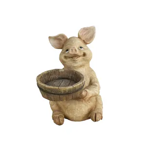 Personalizado Atacado Criativo Bonito Little Pig Cacto Animal Potes Suculentas Casa Decoração Jardim Resina Flower Pot