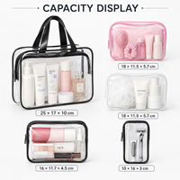 Sac de lavage en PVC cosmétique transparent sac de maquillage de voyage dames à glissière PV clair maquillage étui cosmétique luxe petit Mini sac rose