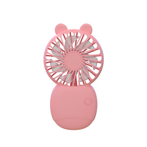 Mini Ventilador de 6ª Generación Rosa, Recargable, Portátil, de Mano, con Diseño de Orejas de Oso - Product Image 1