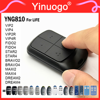 YNG810 Télécommande de garage LIFE MAXI2 MAXI4 FIDO2 FIDO4 DREAM2 DREAM4 STAR2 STAR4 BRAVO2 BRAVO4 VIP2 VIP4 VIP2R VIP4R