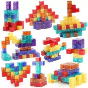 Jouets éducatifs <span class=keywords><strong>élémentaire</strong></span>s empilables 2cm Transparent solide bricolage plastique Force aimant CubeToys - Product Image 1