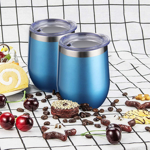 Logotipo personalizado 12 oz 12 oz térmica Stemless Acero inoxidable gafas térmicas de doble pared al vacío tazas de viaje vaso de vino - Product Image 5