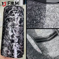 Vinilo de Fibra de Carbono Personalizado al por Mayor, Vinilo de Fibra de Carbono Forjado de Alto Brillo, Libre de Burbujas, para Envolver Todo el Cuerpo del Automóvil