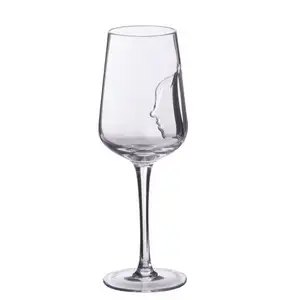 Party and wedding favor Plain Wine Glass with Human face. 495ml