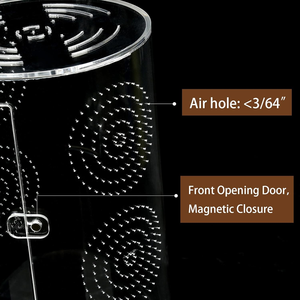 Örümcek Gecko için Premium şeffaf böcek besleme konteyner küçük sürüngen kafes teraryum besleme kutusu - Product Image 4