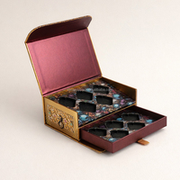 Boîte rigide écologique à deux couches magnétiques avec éponge artistique intégrée, élégante, pour emballer des palettes de fards à paupières, produits de beauté quotidiens