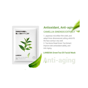 Masque facial en feuille LANBENA au thé vert, antioxydant, anti-âge et hydratant, vente en gros - Product Image 5