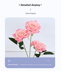 D215 Artificielle 3-Tête Diamant Rose Fleurs De Mariage Faux Roses pour Salles De Mariage Maison Salon Chambre Décor - Product Image 3