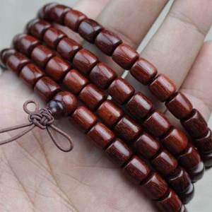 Zambian Blood Sandalwood <b>Bracelet</b> 108 Barrel <b>Beads</b> Unisex Religious Jewelry Ethnic Style Prayer <b>Bead</b> <b>Bracelet</b> - Product Image 4