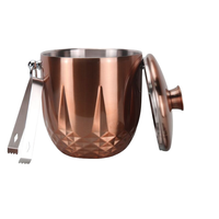 Ensemble de seau à glace en acier inoxydable à double paroi isolé avec couvercle et pince, seau à glace en acier inoxydable avec couvercle et pince à glace, pelle à glace