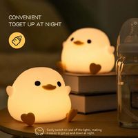 Dou Dou Duck Cadeau pour enfants veilleuse douce soin des yeux chronométrage automatique USB charge clap lampe en silicone