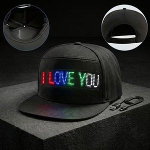 LED Snapback Cap RGB Screen Programmable APP <b>Control</b> LED Scrolling Messages Light up Display Baseball Cap Luminous Glowing Hat - Product Image 6