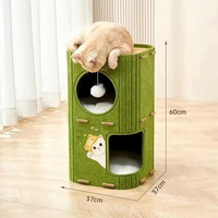 Arbre à chat de luxe, mignon, classique, moderne, durable, multi-niveaux, multifonctionnel, avec griffoir double couche et maison universelle pour chat