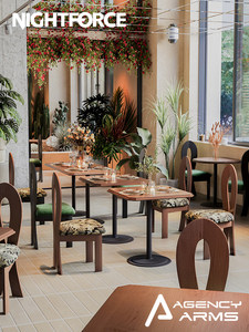 Meubles de restaurant de style vintage français en jacquard, ensemble de table et de chaises en bois pour bar, restaurant, café - Product Image 1