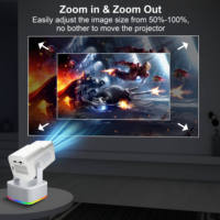 Projecteur LED ZOKU HCS350PLUS, le plus récent, compatible 4K, nouvelle fonction quatre-en-un, karaoké, Android 14, jeu, deux haut-parleurs de 5 watts, Full HD
