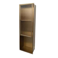 Niche murale décorative avec porte en verre Niches de douche encastrées en acier inoxydable 304 pour intérieurs de maison