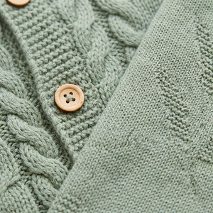 Ensemble de vêtements pour bébé en gros : Cardigan en tricot épais de qualité supérieure avec boutons en bois, couverture d'emmaillotage neutre, vêtements d'automne et d'hiver, <span class=keywords><strong>layette</strong></span> - Product Image 4