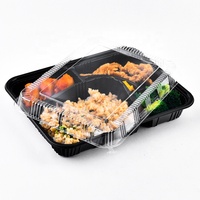 9 "32oz jetable micro-ondable à emporter boîte en plastique PP repas préparé récipient d'emballage à emporter avec couvercle
