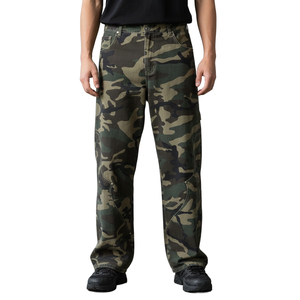 <span class=keywords><strong>Pantaloni</strong></span> Cargo da <span class=keywords><strong>Uomo</strong></span> TOPSHOW in Tela di Cotone Lavata 100%, Stile High Street, Vita Alta, Gamba Larga, Motivo Mimetico - Product Image 1
