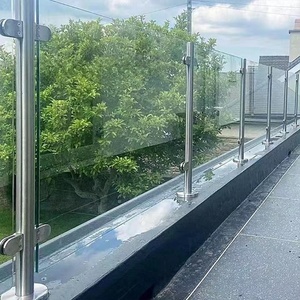Rampe <span class=keywords><strong>de</strong></span> balcon en acier inoxydable ZD Glass avec <span class=keywords><strong>main</strong></span> <span class=keywords><strong>courante</strong></span> au sol moderne, garantie <span class=keywords><strong>de</strong></span> 5 ans, installation facile pour une utilisation intérieure/extérieure - Product Image 6
