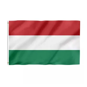 Bandera de Hungría con arandelas de latón, producto promocional, 48h, 3x5 pies, 100% poliéster, envío rápido