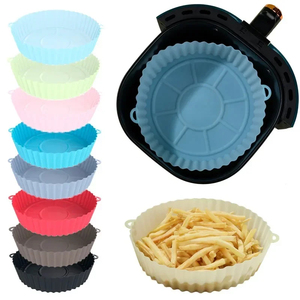 1 pièce Panier en silicone pour friteuse à air, moule en silicone, plaque de cuisson pour four, panier pour pizza et poulet frit, revêtement de plat réutilisable, accessoires - Product Image 1