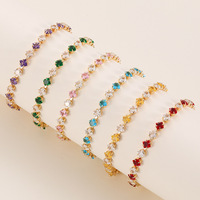 Bracelet de tennis en zircon plaqué or 18 carats pour femme, accessoire de mode, vente en gros