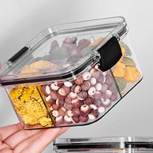 Multi-grid Airtight <b>Jars</b> <b>for</b> Tea Spices <b>Storage</b> Divider Food Containers Transparent PET <b>Kitchen</b> Organizer - Product Image 4