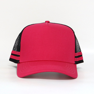 Top qualité Logo personnalisé Gorras unisexe sport deux bandes latérales extérieur réglable 5 panneaux coton structuré casquettes de camionneur chapeaux - Product Image 2