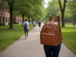 Zaino da donna in pelle liscia di media capacità con chiusura a cerniera per uso quotidiano in tutte le stagioni - Product Image 2