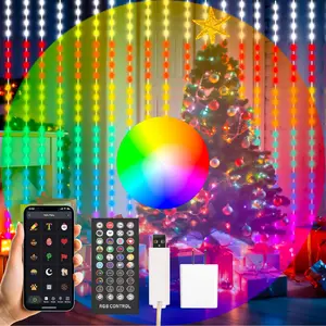クリスマスの結婚式の寝室のためのスマートアプリプログラム可能なLedカーテンライトディスプレイメッセージスクロールパターンチェイス