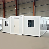 Maison modulaire préfabriquée de luxe à trois chambres, extensible, en conteneur, avec toit en pente