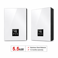 Chauffe-eau instantané compact 5,5 kW sans réservoir, ensemble de douche électrique en acier inoxydable mural, vente en gros, 220V 230V, fabrication ODM