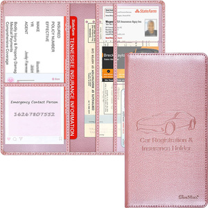 Boîte organisateur de documents de véhicule automobile en cuir PU avec logo personnalisé, étanche, pour documents d'immatriculation et d'assurance - Product Image 3