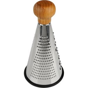In stile classico in acciaio inox grattugia formaggio e grattugia vegetale con manico in legno sicuro certificato FSC - Product Image 6