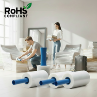 Film étirable YISHI, rouleau de 4 pouces, transparent, en LLDPE, 4x étirement, pour déménagement, emballage de meubles et scellage de cartons
