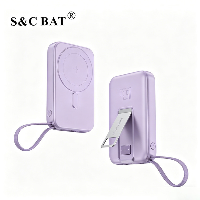 Fast Charging Wireless Li-Polymer Battery Slim Portable Power Bank 10000mAh USB-C Input High Capacity Plastic Power Station
