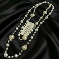 Collier de luxe en perles, chaîne de pull multicouche, collier polyvalent, collier de décoration vintage pour banquet, collier élégant, bijoux fins pour femmes