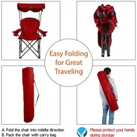 Chaise pliante robuste à structure en acier avec protection UV et pare-soleil pour parcs, concerts et locations de stations balnéaires