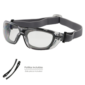 Occhiali di sicurezza con lenti imbottite e aste elastiche. Aste in gomma EN/166 - Product Image 1
