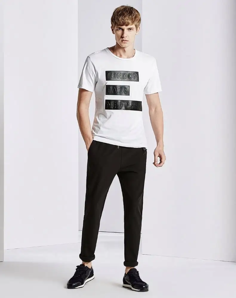 2016 Nieuwe Ontwerp Rubber Print Wit T-shirt Katoen Gedrukt Londen New York