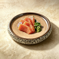 Assiette ronde en céramique robuste de 9 pouces, bord en pierre brute, glaçure mouchetée, vaisselle pour restaurant, viande grillée, fruits de mer, apéritif