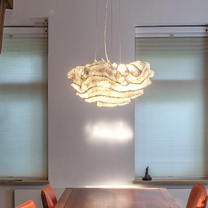Lampadario Nordic Cloud Moderno, Altezza Regolabile, in Ferro, Vetro e Acciaio Inossidabile, per Hotel, Ristoranti, Bar, Sale Espositive - Product Image 3